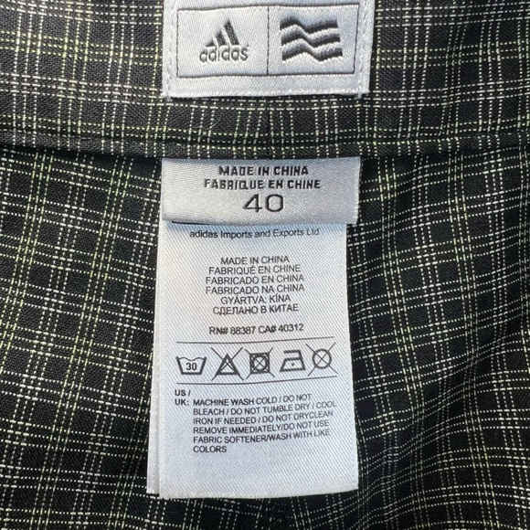 Adidas Mens 11" Golf Shorts Green Plaid Flat Front Lightweight Preppy Outdoor 40 - Picture 7 of 13